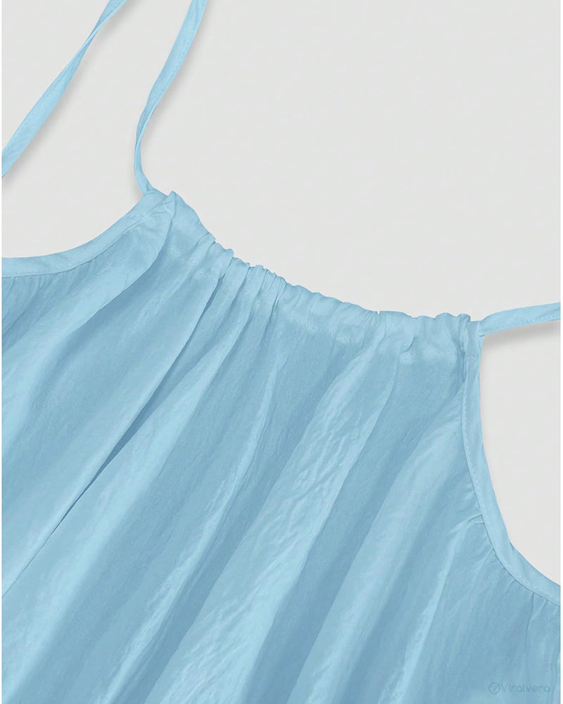 Women's Solid Color Backless Cami Dress