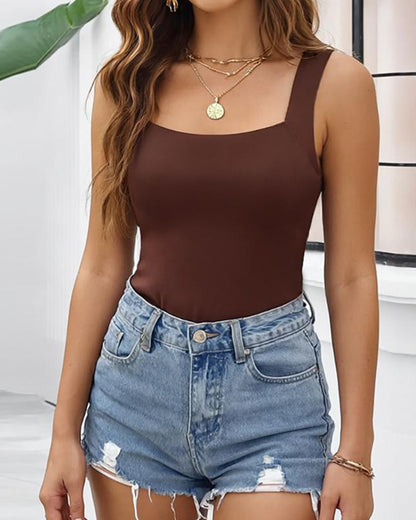 U-Neck Shapewear Tank with Built-In Bra
