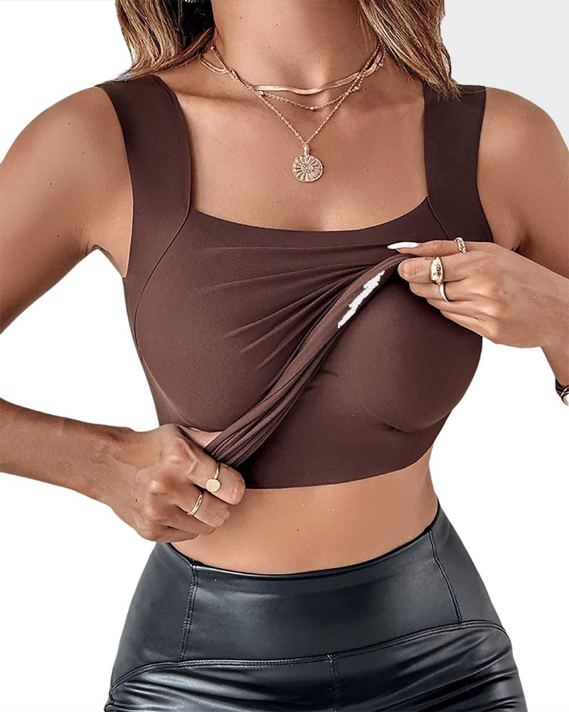 U-Neck Shapewear Tank with Built-In Bra
