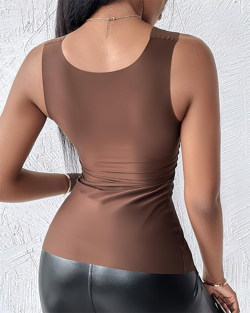 U-Neck Shapewear Tank with Built-In Bra