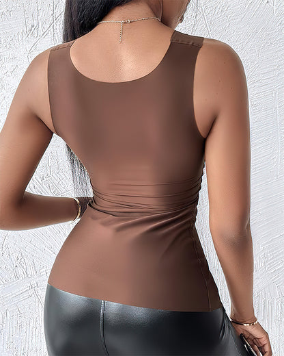 U-Neck Shapewear Tank with Built-In Bra