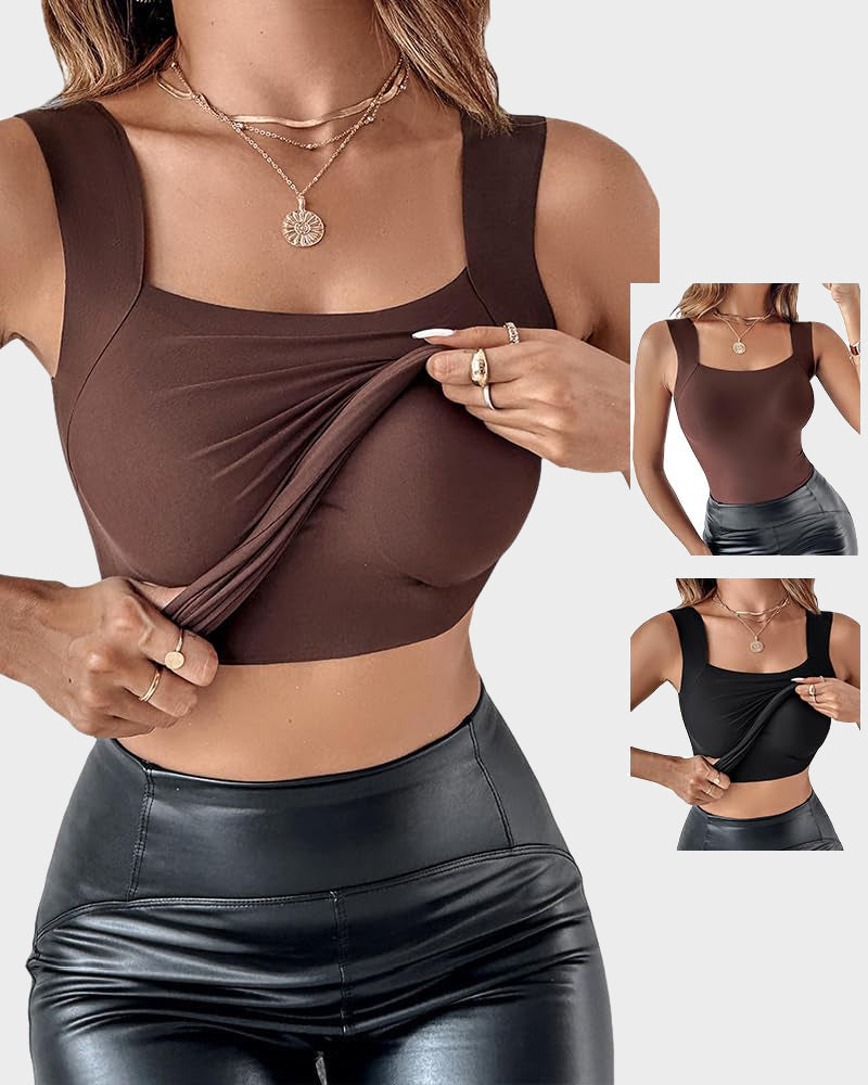 U-Neck Shapewear Tank with Built-In Bra