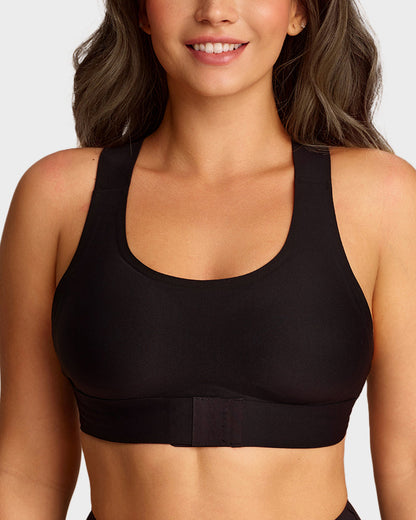 Cross Back Front Closure Wireless Shaping Bra