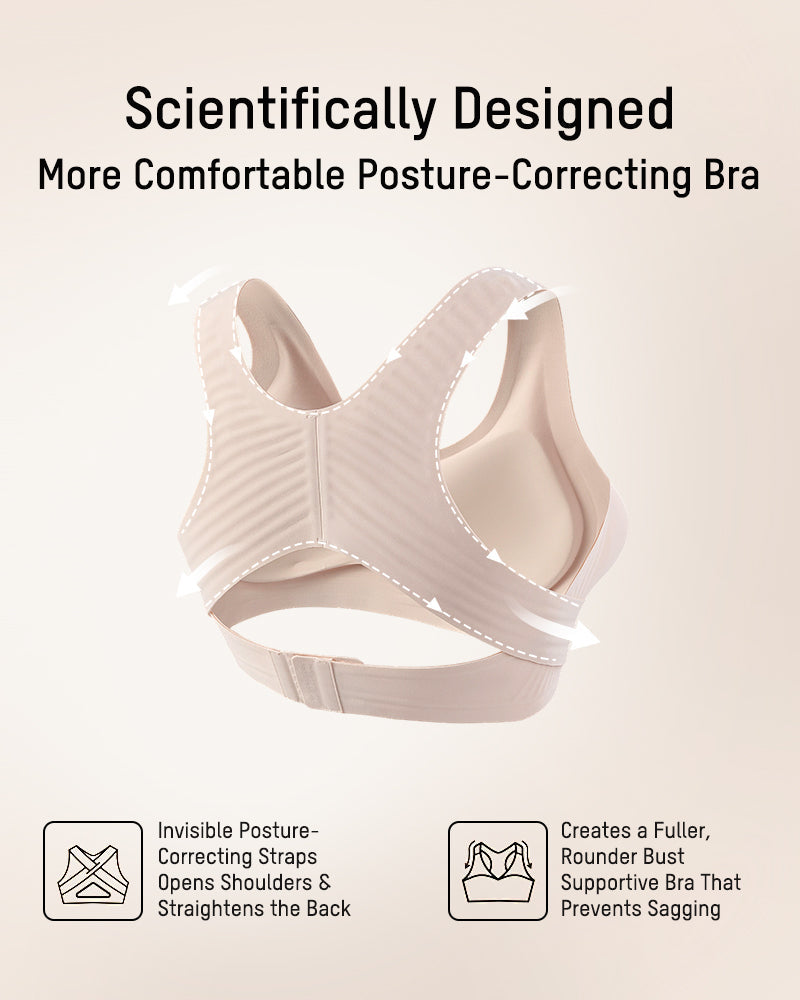 Cross Back Front Closure Wireless Shaping Bra