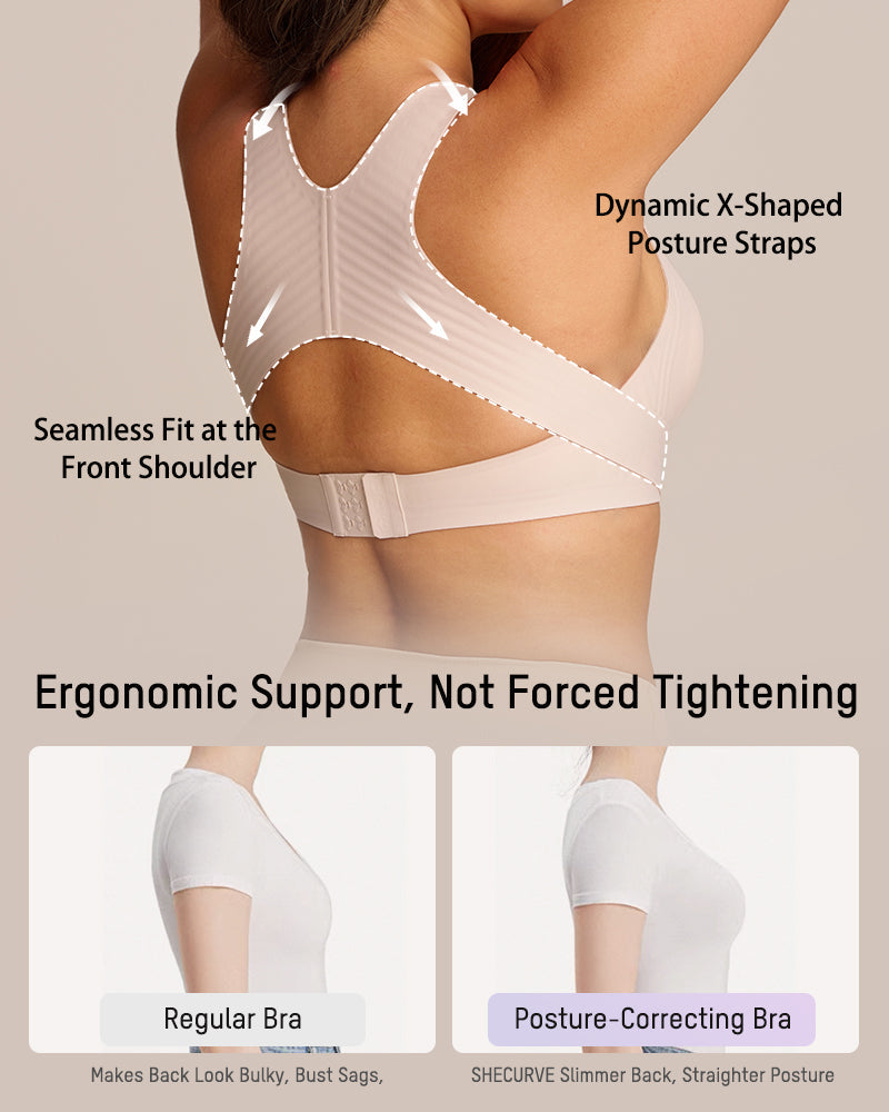 Cross Back Front Closure Wireless Shaping Bra