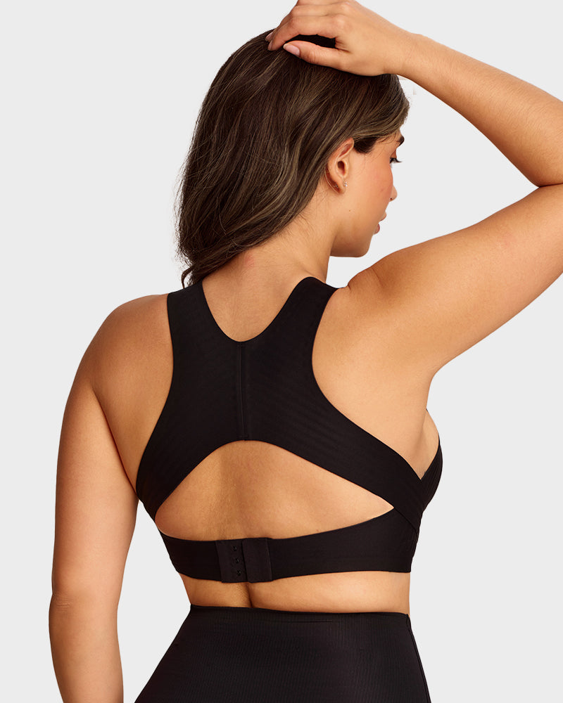 Cross Back Front Closure Wireless Shaping Bra