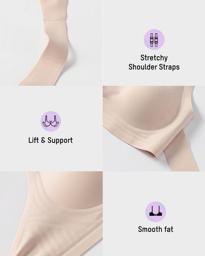Cross Back Front Closure Wireless Shaping Bra