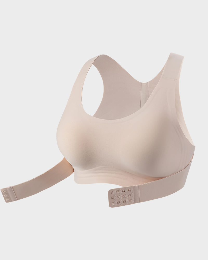 Cross Back Front Closure Wireless Shaping Bra