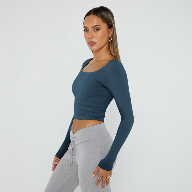 3-Pack Slim Fit Long Sleeve Crop Tops