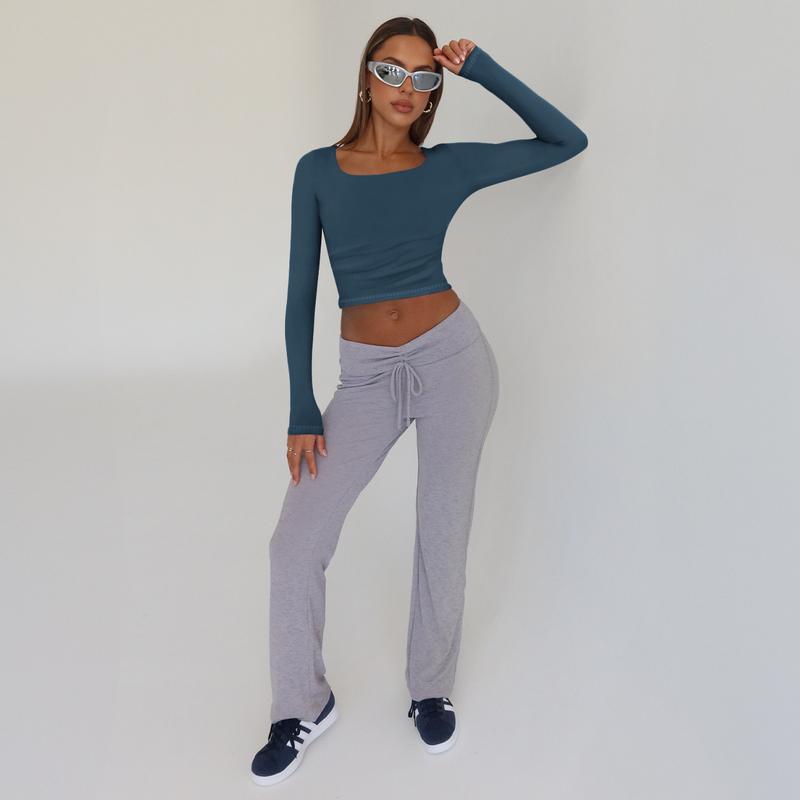 3-Pack Slim Fit Long Sleeve Crop Tops