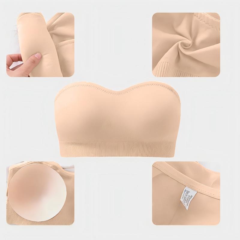 Non-Slip Bandeau Seamless Wireless Strapless Bra
