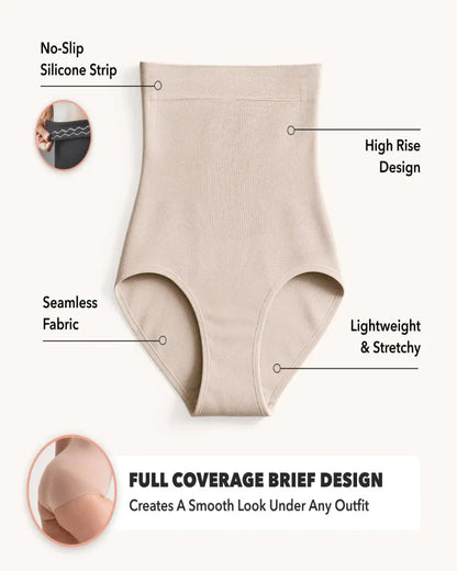 High-Waisted Seamless Shapewear Panty Anti-Slip Compression