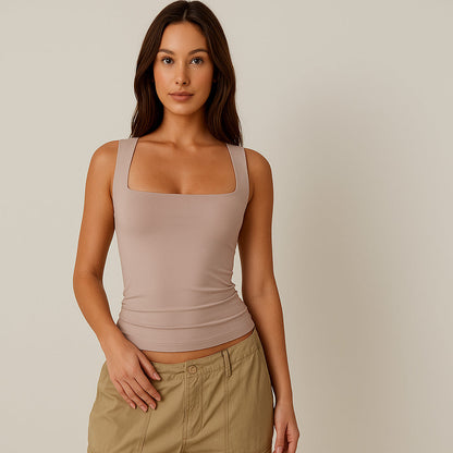 Sleeveless Square-Neck Tank Top