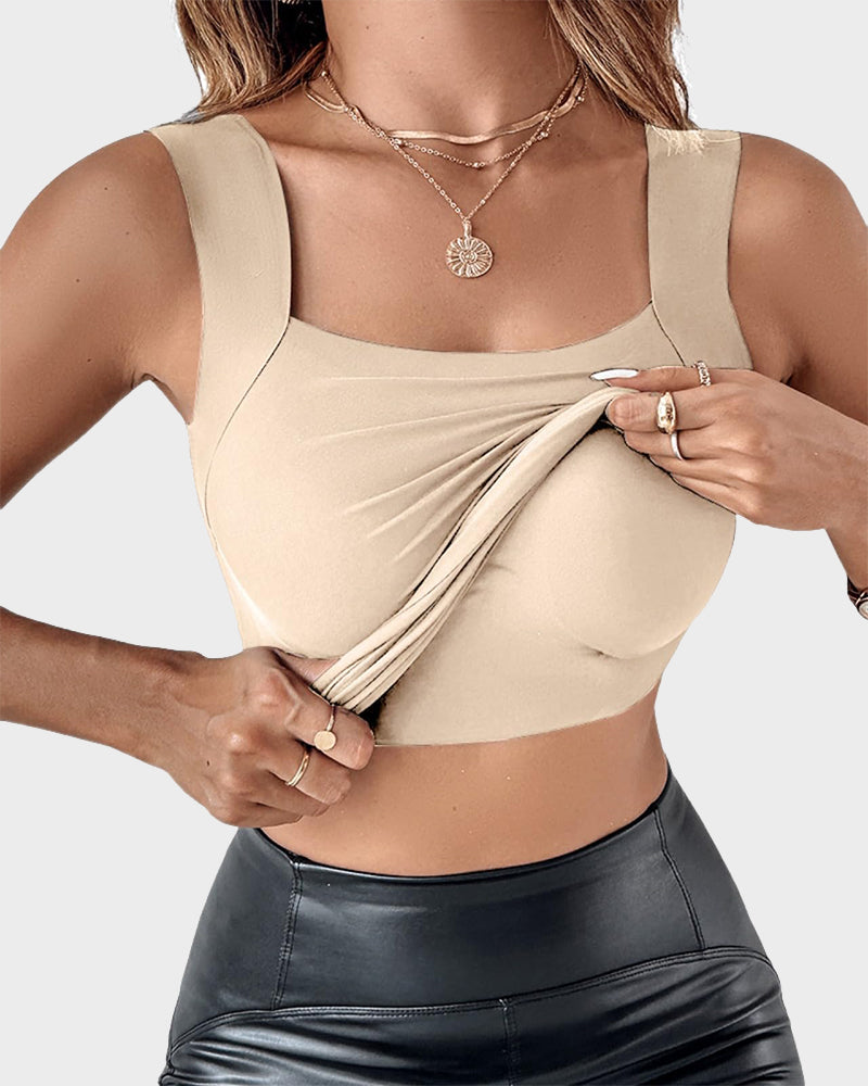 U-Neck Shapewear Tank with Built-In Bra