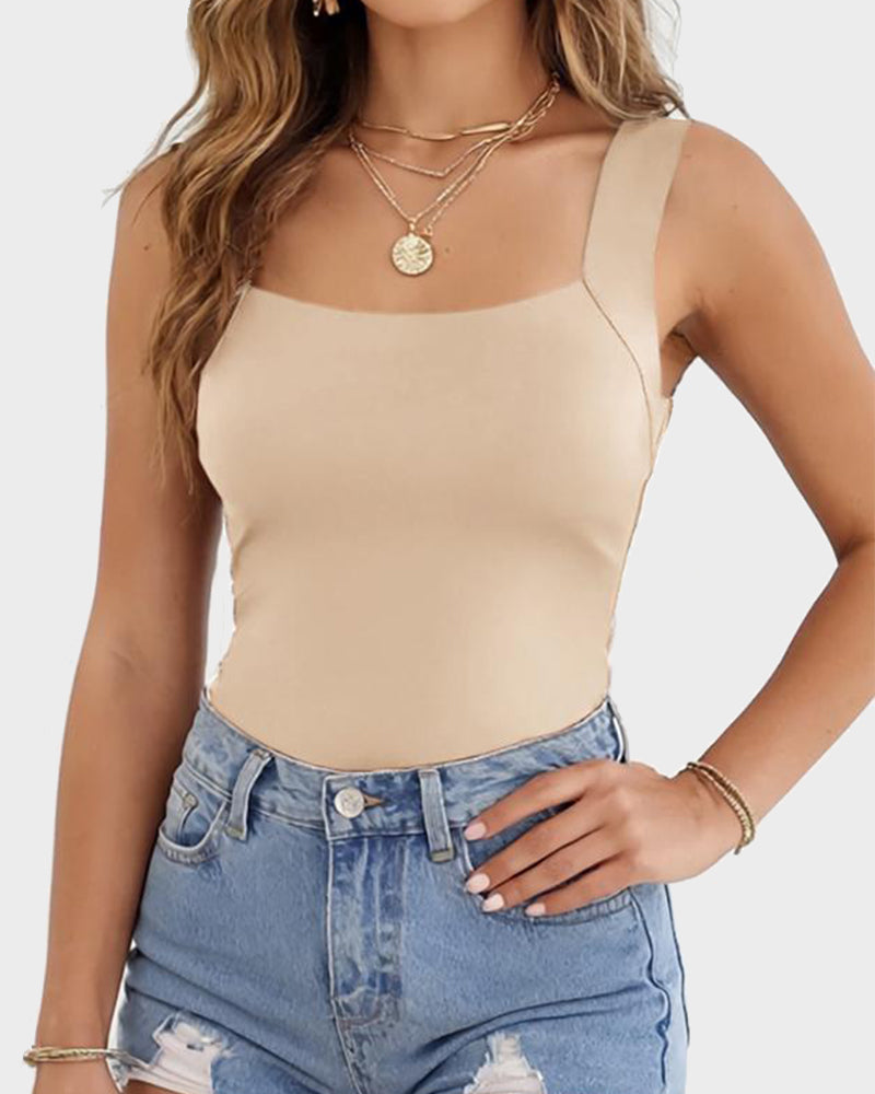 U-Neck Shapewear Tank with Built-In Bra
