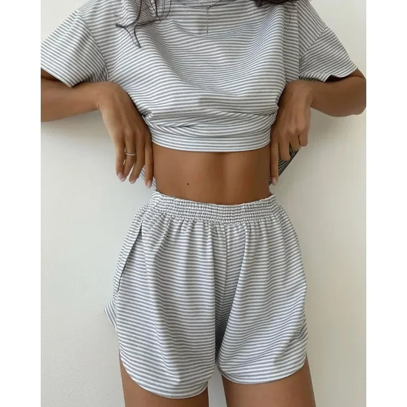 2-Piece Shorts Split Lounge Wear