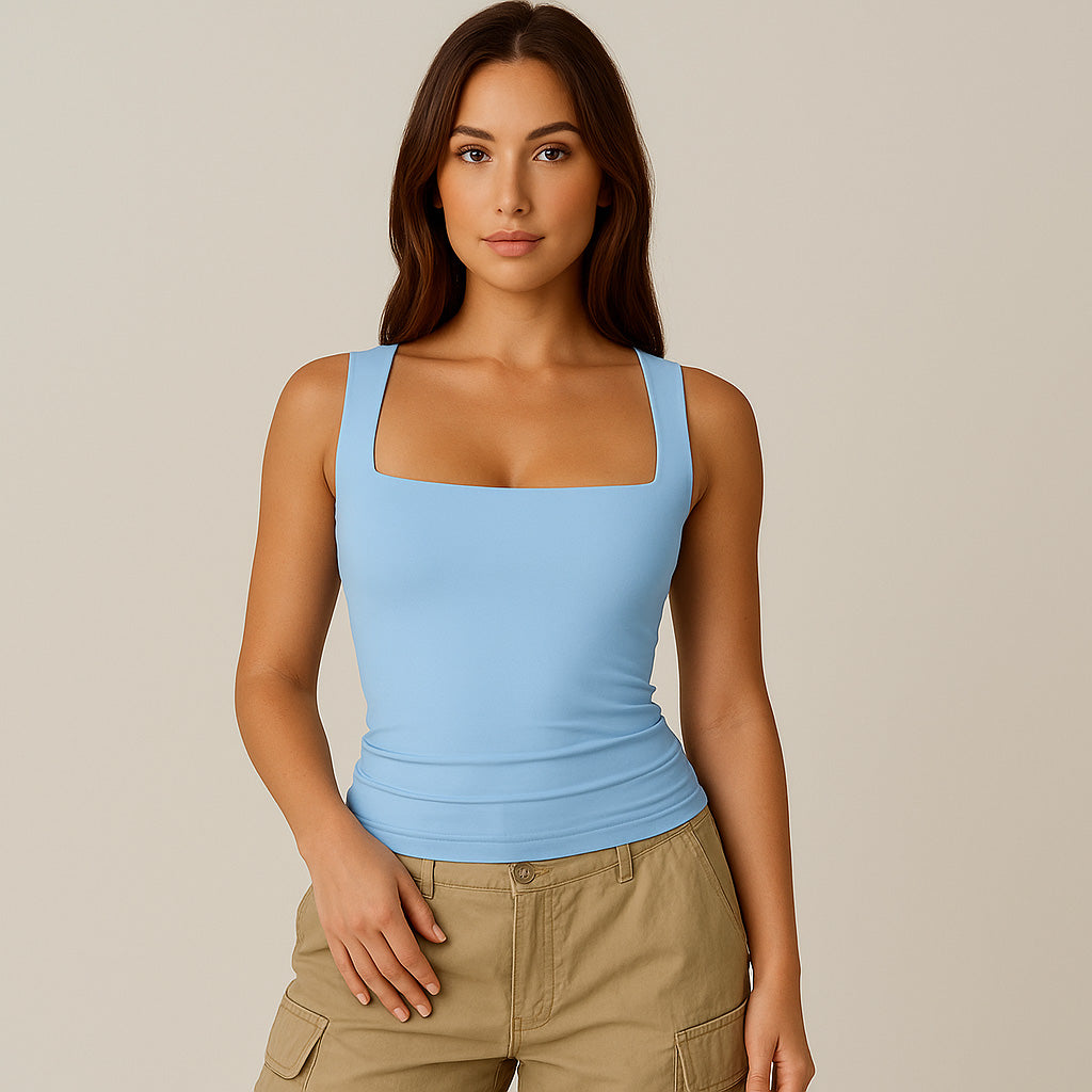 Sleeveless Square-Neck Tank Top