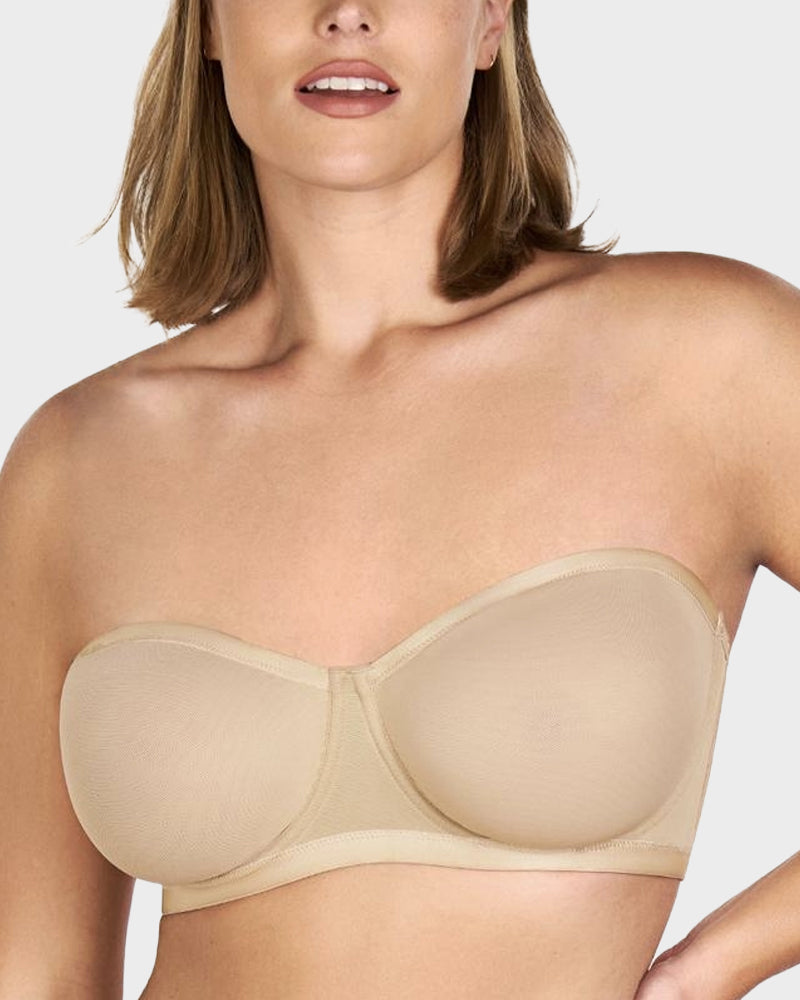Mesh Strapless Underwire Bra Natural Lift