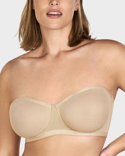 Mesh Strapless Underwire Bra Natural Lift