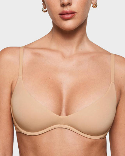 Underwire Plunge Balconette Bra Unlined