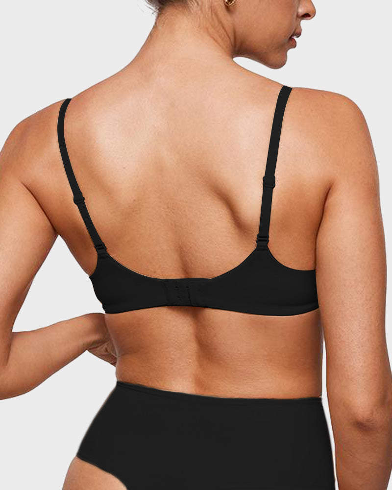 Underwire Plunge Balconette Bra Unlined