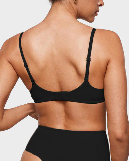 Underwire Plunge Balconette Bra Unlined