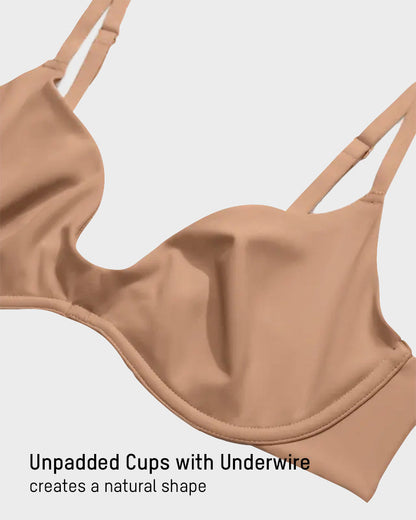 Underwire Plunge Balconette Bra Unlined