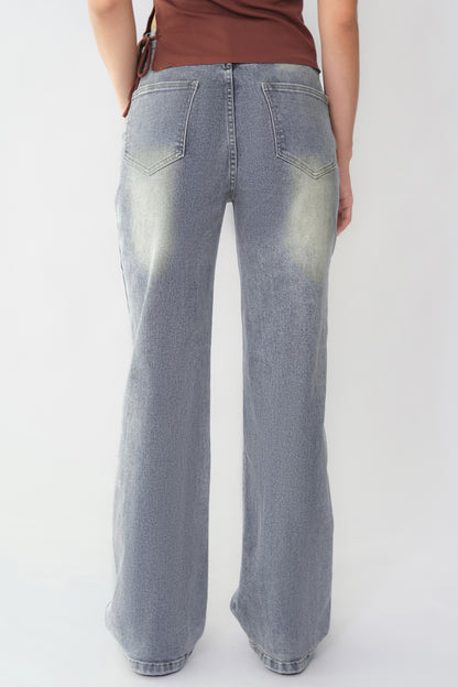 Women's Minimalist High Waist Denim Stretch Wide Leg Jeans