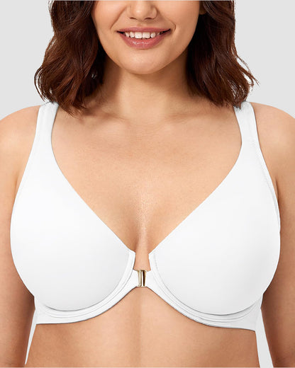 Women's Front Closure Bras Plus Size Underwire Unlined Back