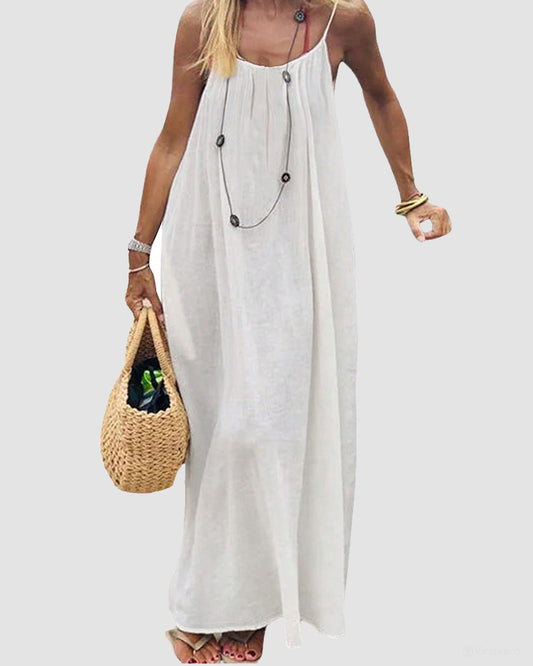 Women's Solid Color Backless Cami Dress