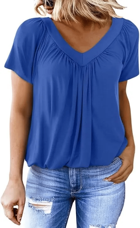 ✨Women's Casual Short Sleeve V Neck Basic T-shirts