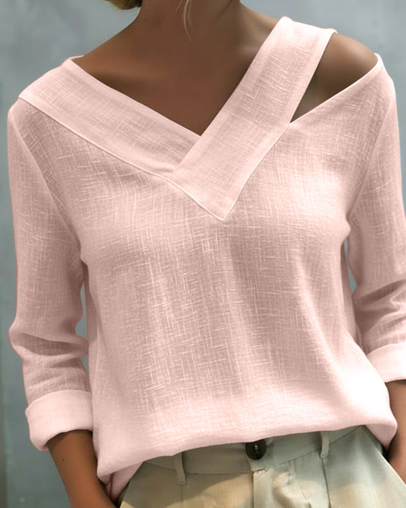 Elegant V-Neck Strap Top