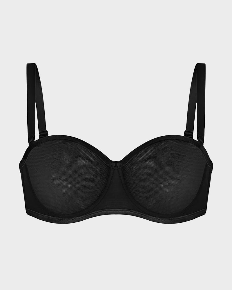 Mesh Strapless Underwire Bra Natural Lift
