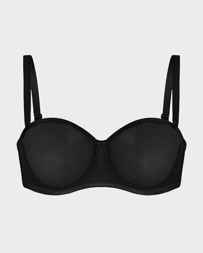 Mesh Strapless Underwire Bra Natural Lift