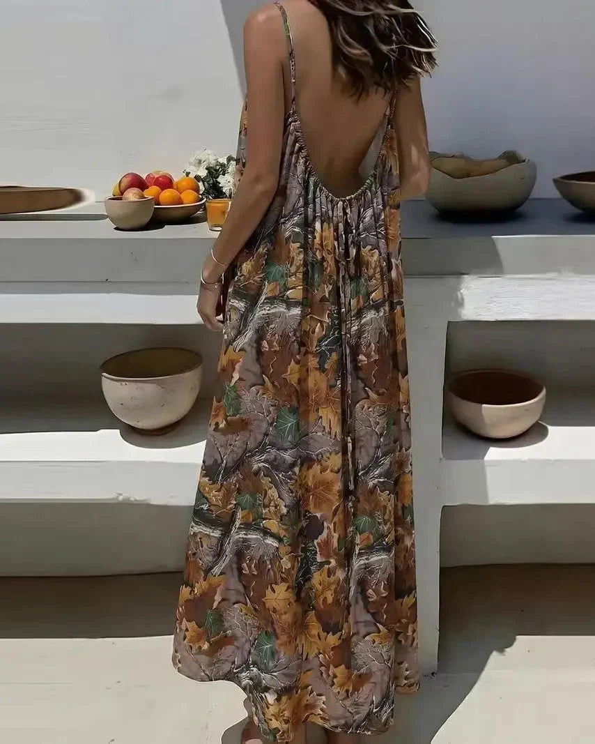 Women's Leopard Print Backless Cami Dress