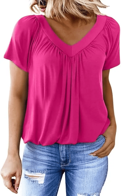 ✨Women's Casual Short Sleeve V Neck Basic T-shirts