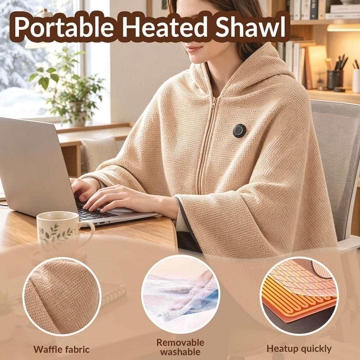 ❄️Heated Wearable Blanket – Stay Warm at Your Desk Without Bulky Layers 🔥
