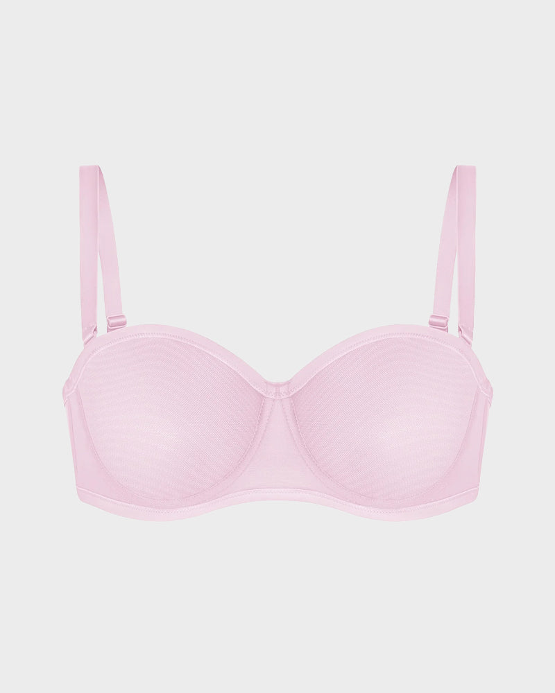 Mesh Strapless Underwire Bra Natural Lift