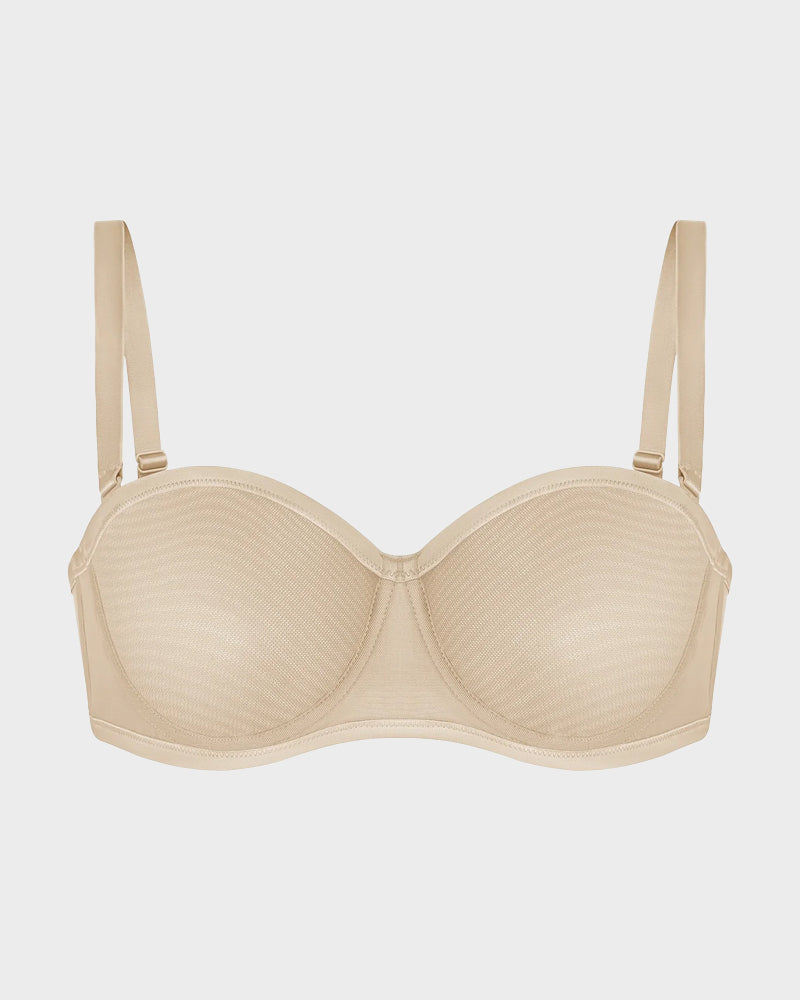 Mesh Strapless Underwire Bra Natural Lift