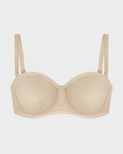 Mesh Strapless Underwire Bra Natural Lift